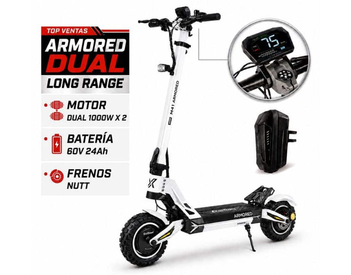 Patinete M41 Armored Dual LR Blanco