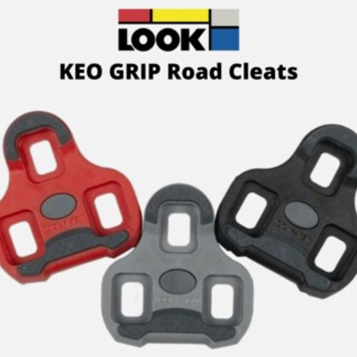 Calas antideslizantes Look Kéo Grip para pedales de bicicleta de carretera, color rojo.